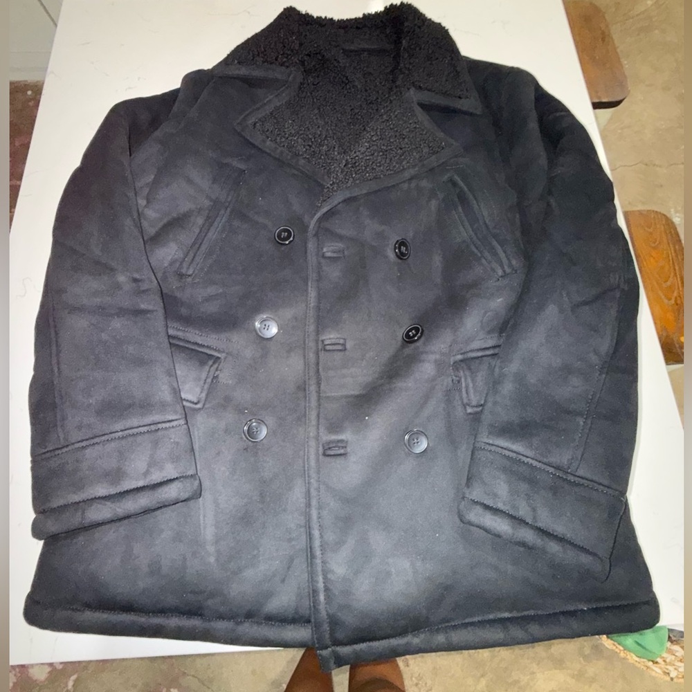 Zara Black Peacoat Classic Double-Breasted Design